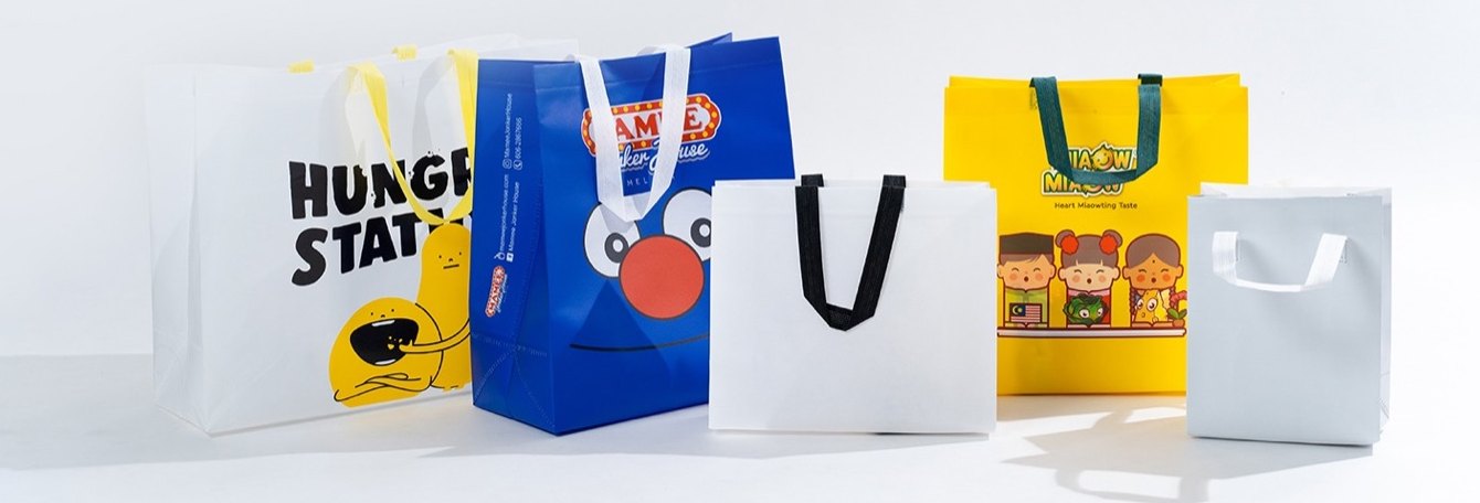 Laminated non woven bags printed in full colour with customer branding