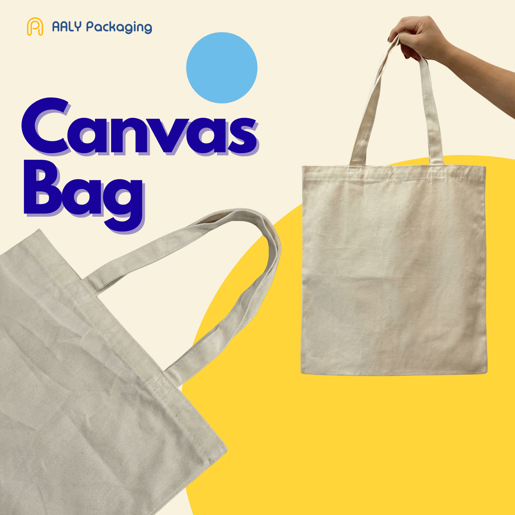 Custom canvas bag printing by AALY Packaging